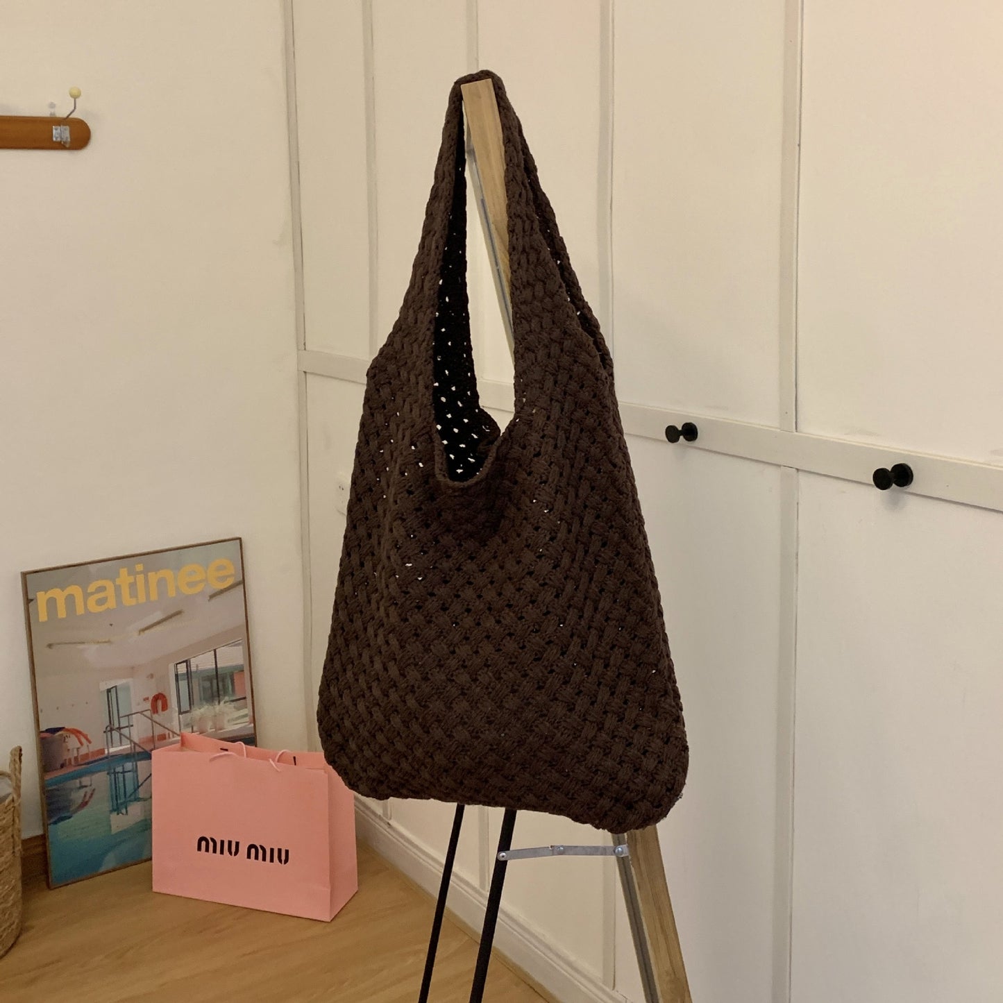 Women's Knitted Hand-woven Vintage Wool Shopping Shoulder Bags