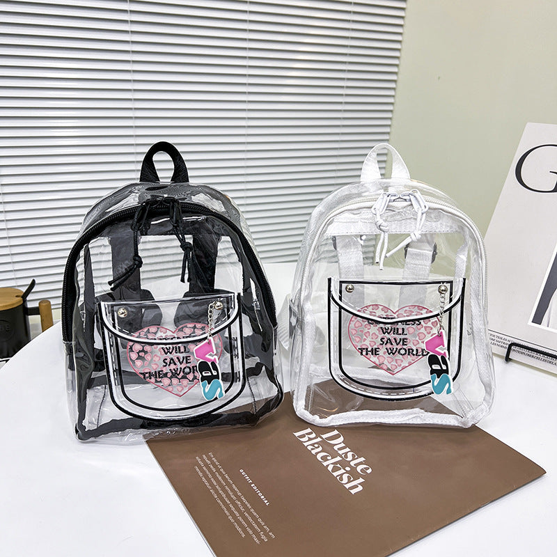 Women's Plastic Cloth Candy Color Waterproof College Entrance Examination Backpacks