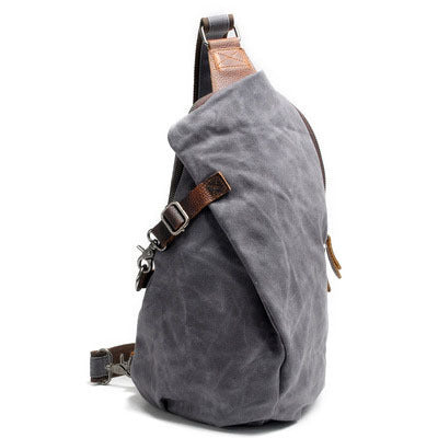 Men's Waterproof Batik Fabric Retro Canvas Dumpling Men's Chest Bags