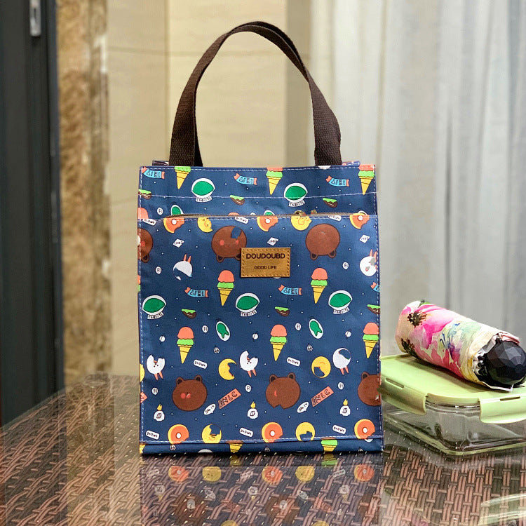 Korean Style Waterproof Lunch Box Commuter Make-up File Handbags