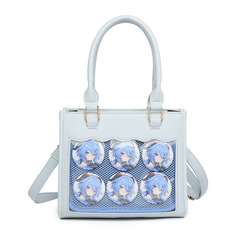Women's Rhombus Lace Cartoon Cute Portable Two-dimensional Handbags