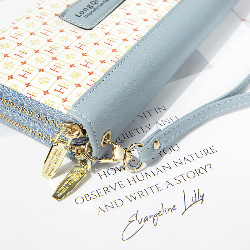 Women's Wild Double Zipper Korean Style Letters Large Capacity Mobile Ladies Wallets