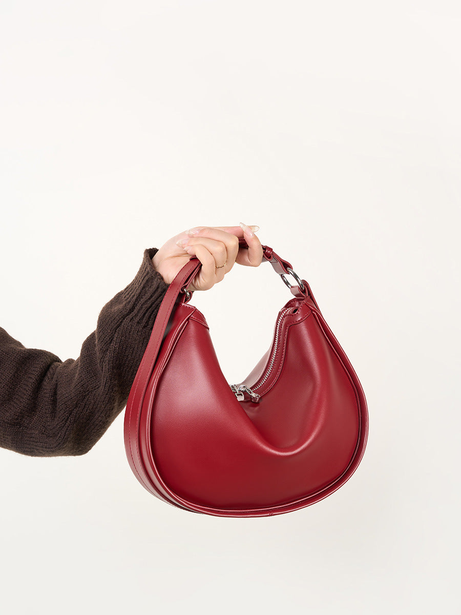 Women's Design Selenodont Genuine Leather Underarm Simple Shoulder Bags