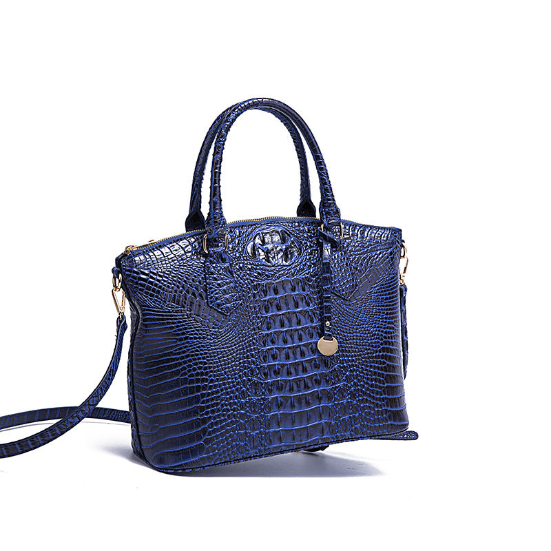 Women's Portable Retro Crocodile Pattern Brahmin Crossbody Bags