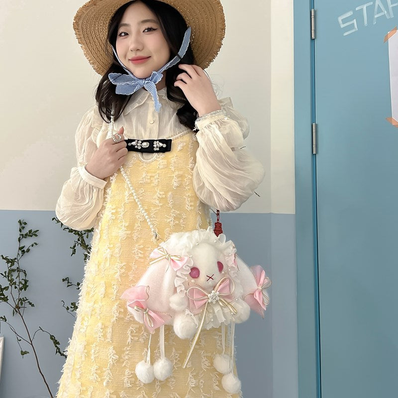 Lolita Bunny Cute Rabbit Pattern Pearl Crossbody Bags