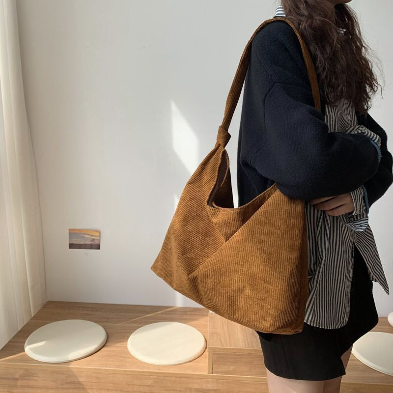 Canvas Female One Woven Large Capacity Shoulder Bags