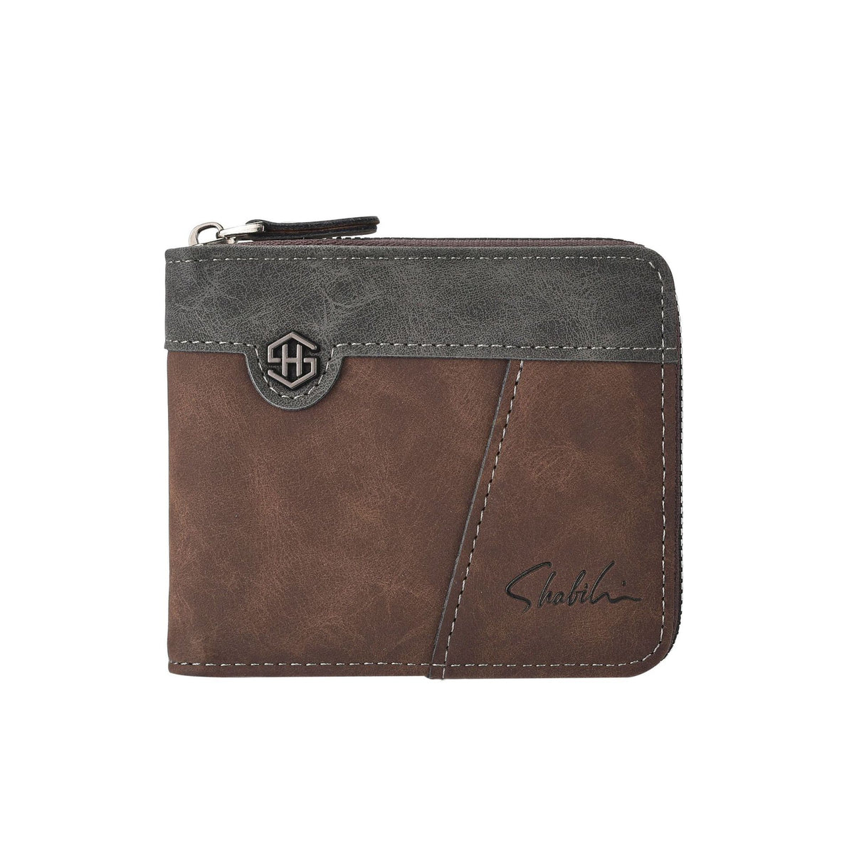 Men's Autumn Short Vintage Zipper Stitching Horizontal Men's Wallet
