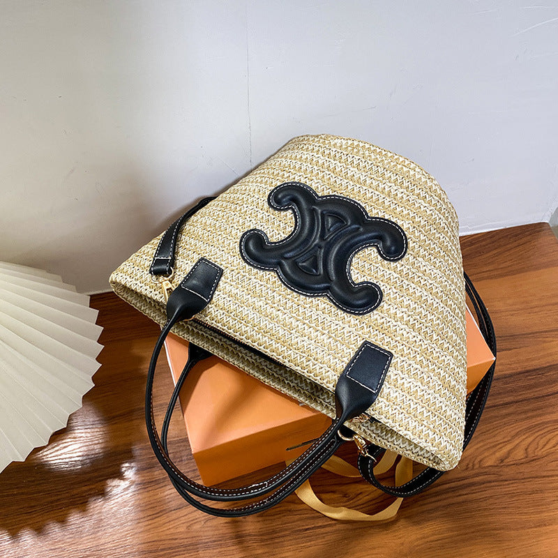 Summer Tide Woven Vegetable Basket Arc Handbags