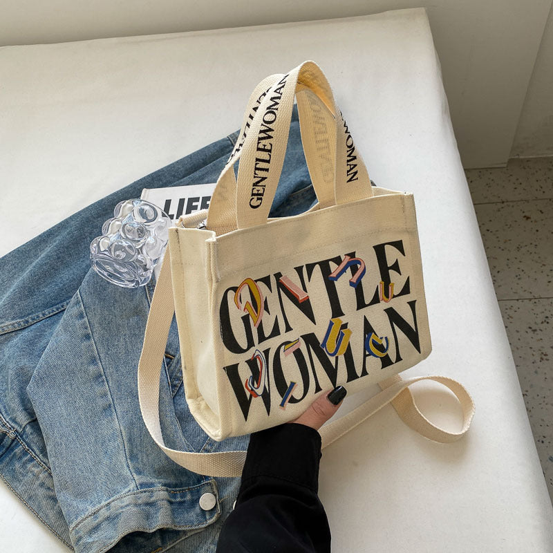 New Thailand Color Letter Printing Canvas Shoulder Bags