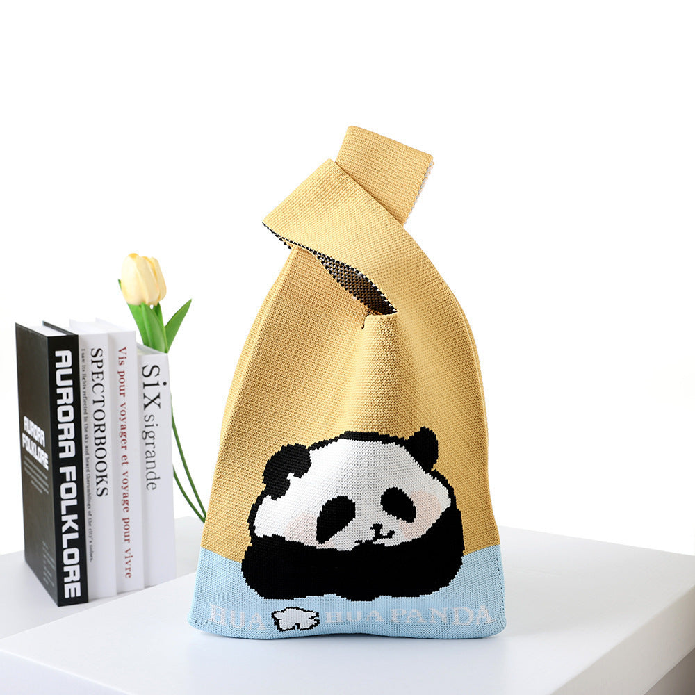 Back Panda Large Versatile Capacity Quarte Handbags