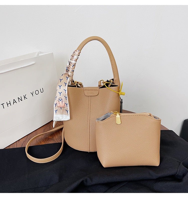 Women's Portable Vegetable Basket Textured Simple Shoulder Bags