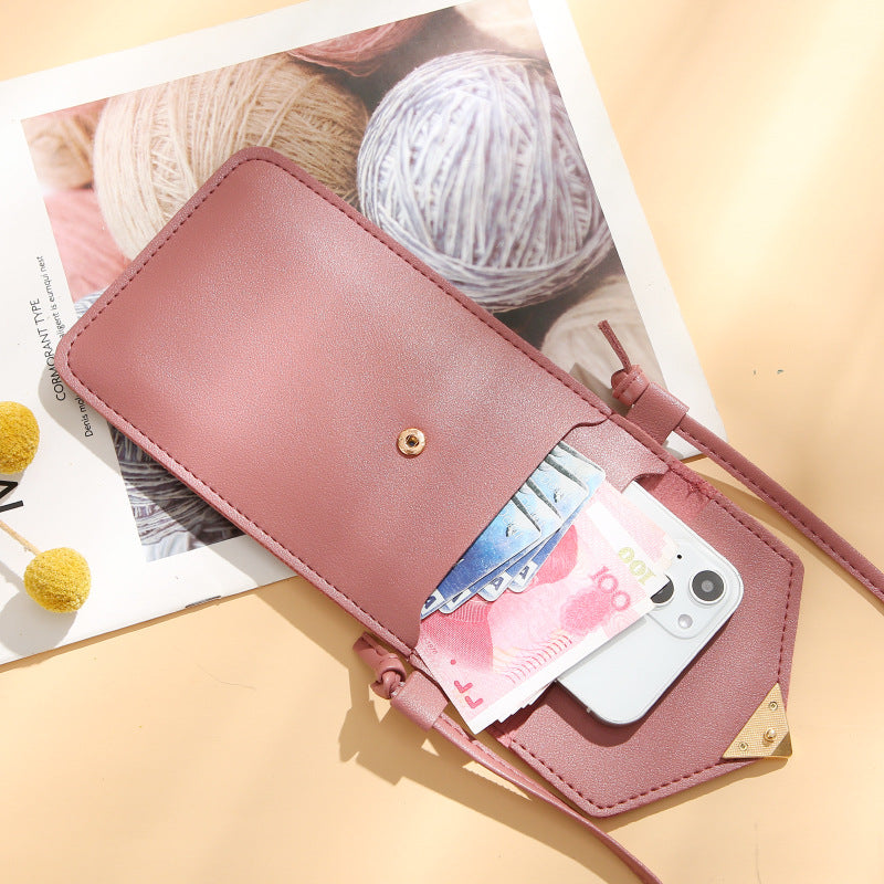 Transparent Touch Screen Mobile Female Retro Solid Color Crossbody Bags