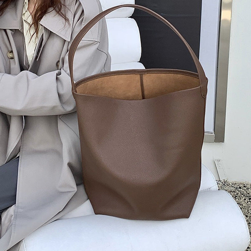 Women's Design Cowhide Large Capacity Versatile Simple Shoulder Bags