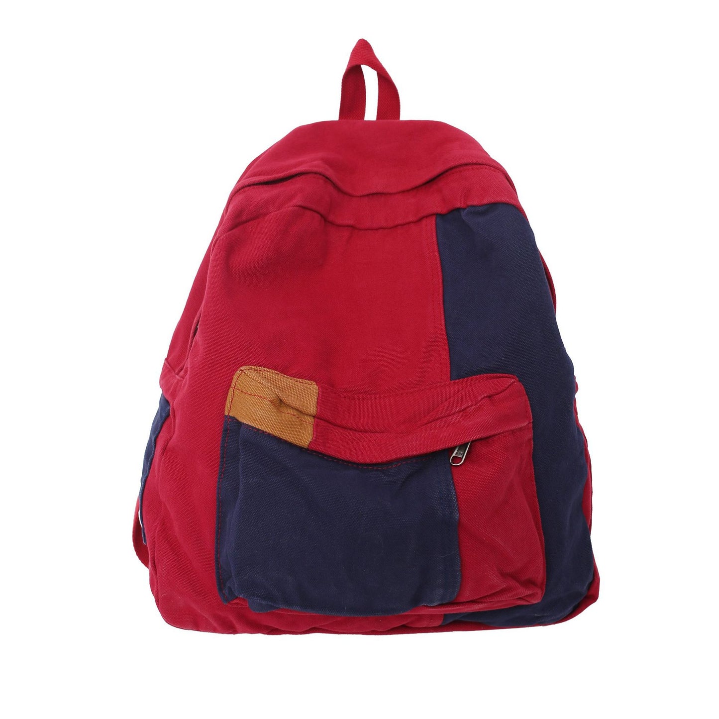 Capacity College Korean Simple Contrast Color Drape Backpacks
