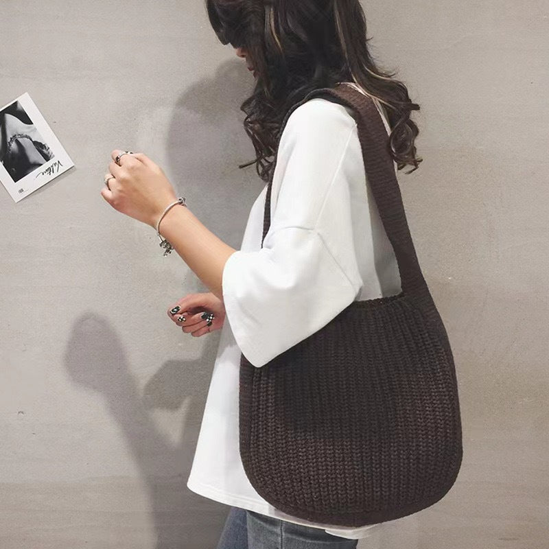 Versatile Knitted Large Capacity Female Fashion Shoulder Bags