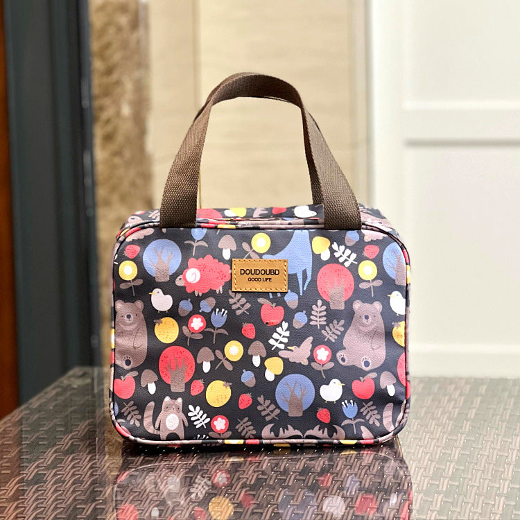Waterproof Widened Compartment Dinner Plate Insulated Lunch Handbags