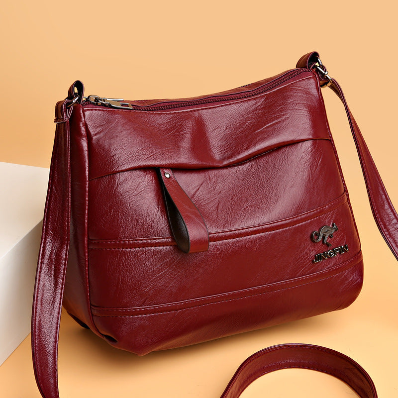 Women's Retro Soft Leather Mother Versatile Large Crossbody Bags