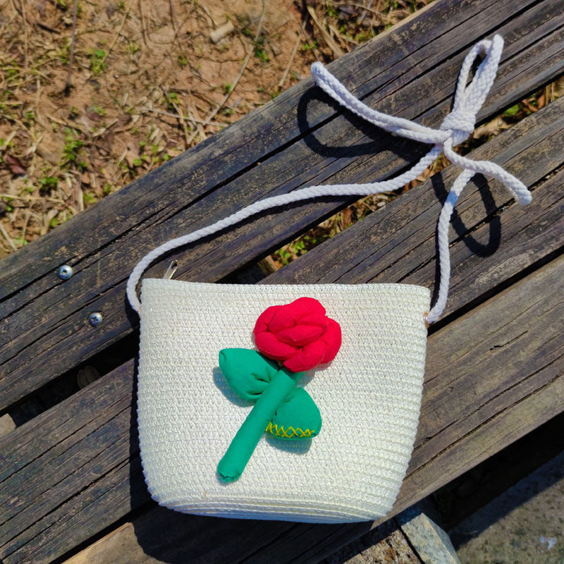 Children's Summer Weaving Straw Cute Mobile Western Phone Bags
