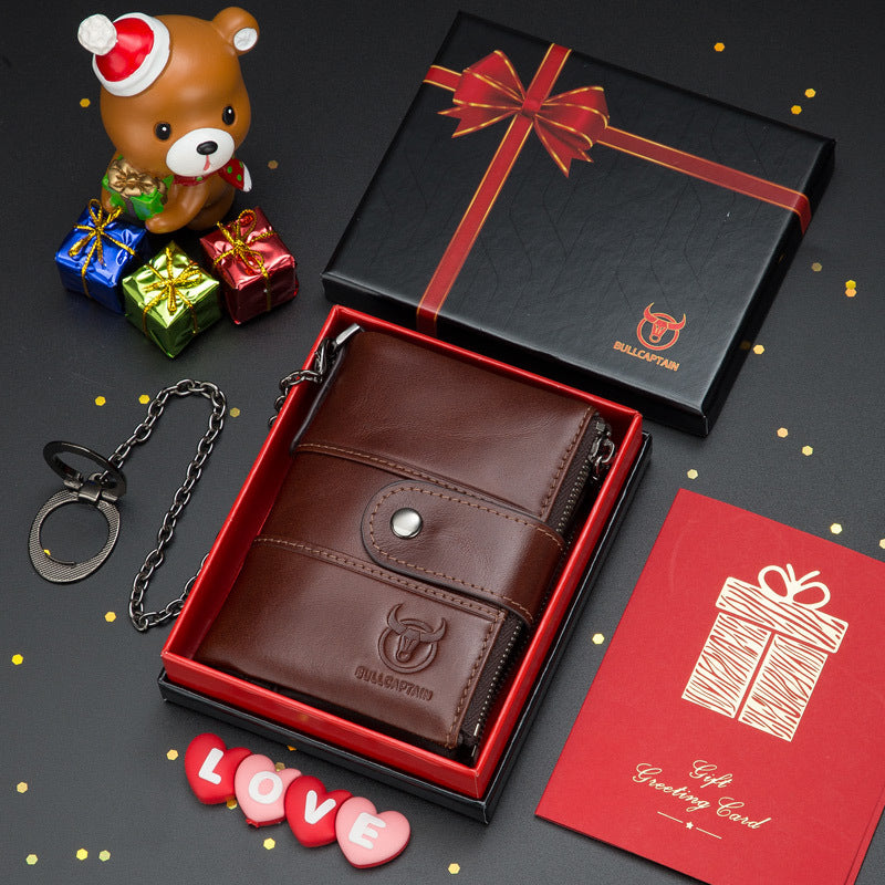 Genuine Vertical Mobile Send Greeting Husband Gift For Males Box Men's Wallets