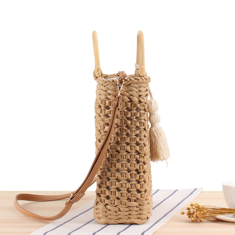 Women's Style Popular Straw Beach Handmade Hollow Crossbody Bags