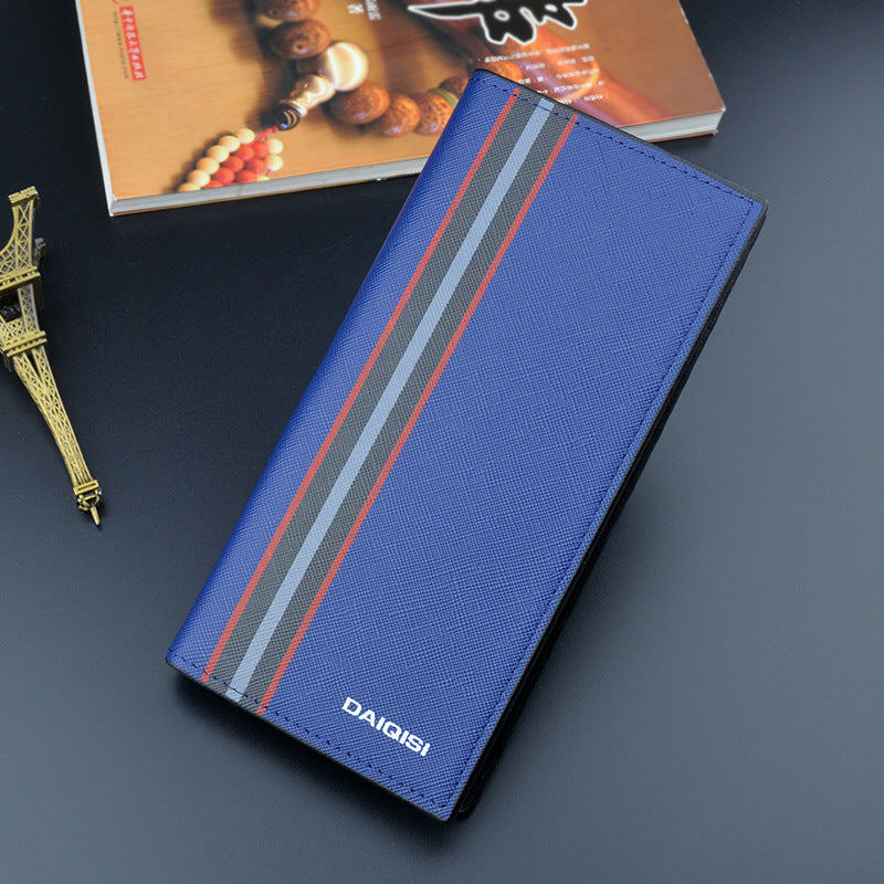 Men's Long Type Clutch Vertical Green Multiple Slots Large Capacity Men's Wallets