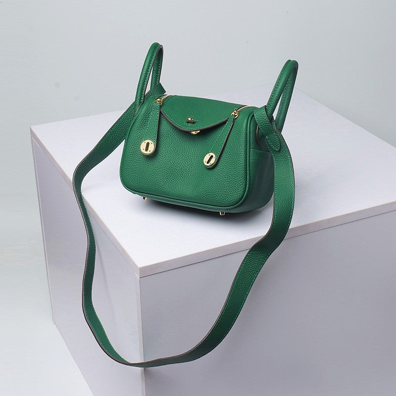 Layer Cowhide Lychee Pattern Lindy Doctor Genuine Shoulder Bags
