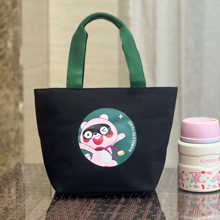 Built-in Water Environmentally Friendly Simple Canvas Thick Lunch Handbags