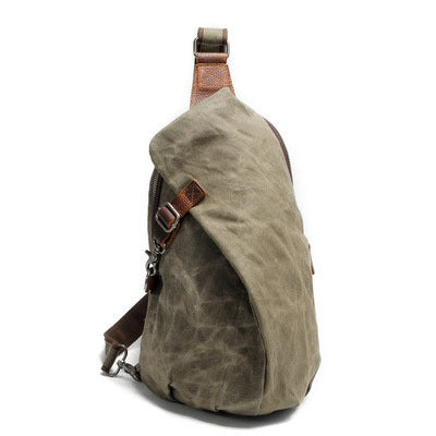 Men's Waterproof Batik Fabric Retro Canvas Dumpling Men's Chest Bags