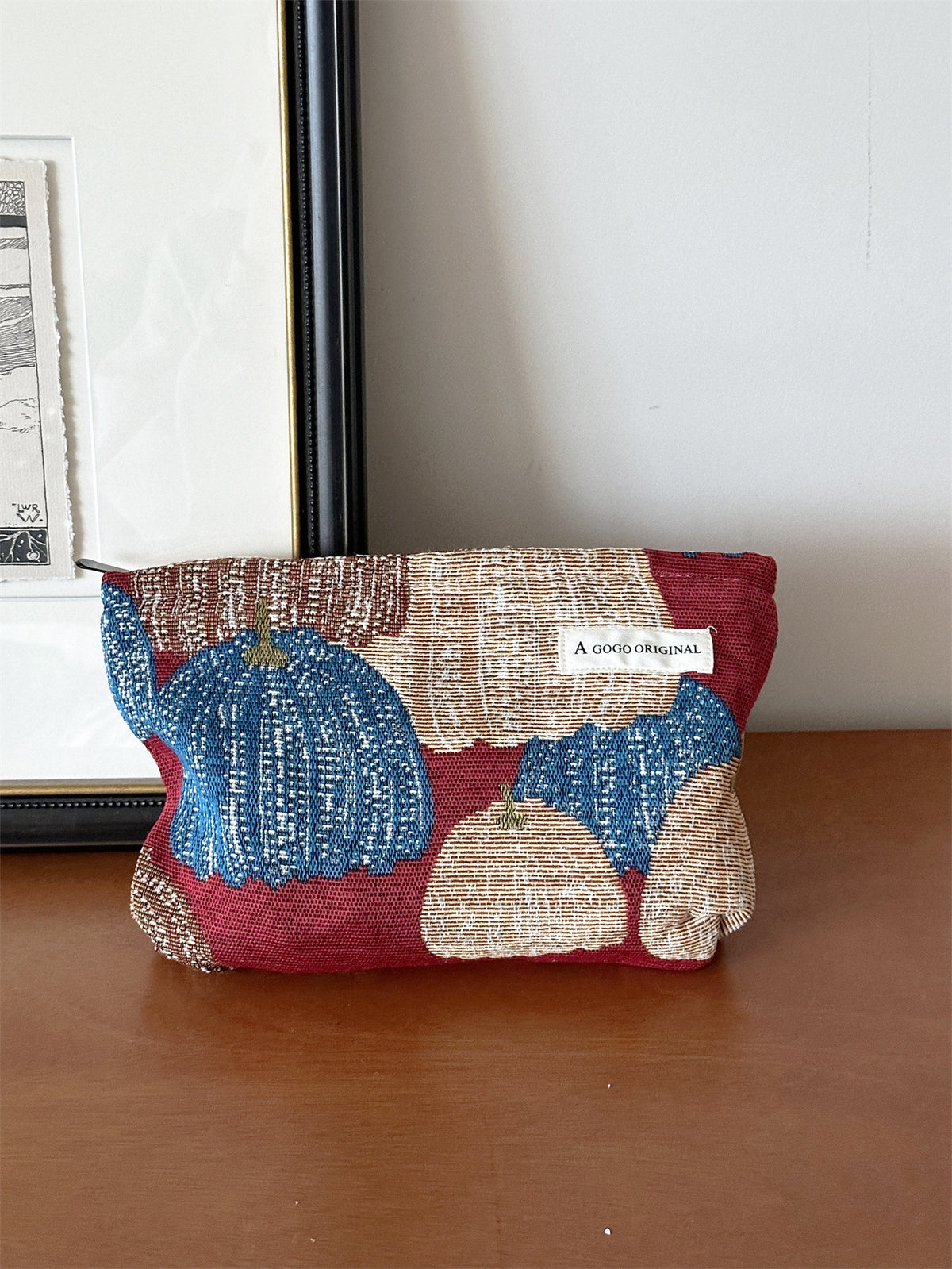 Color Pumpkin Canvas Storage Portable Toiletry Bags