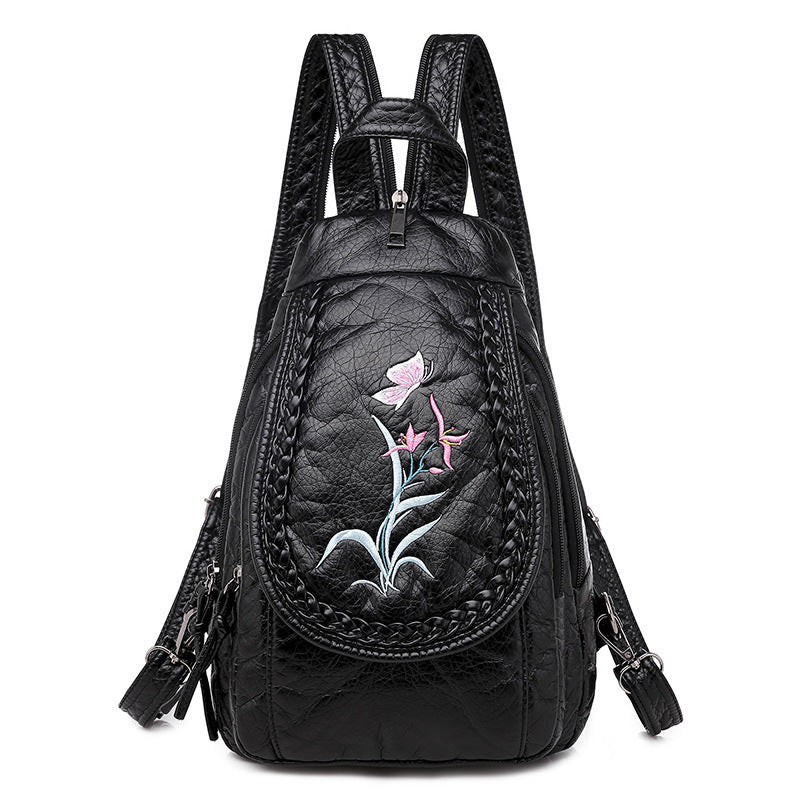 Women's Multifunctional Washed Soft Leather Korean Bags