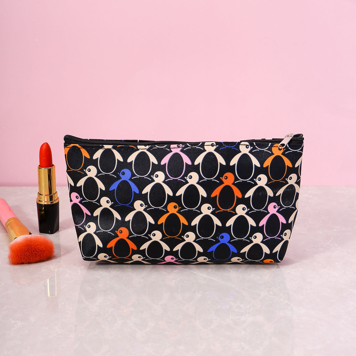 Women's Korean Leisure Letter Jacquard Horizontal Hand-held Cosmetic Bags