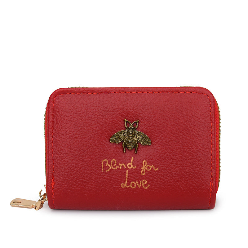 Women's Female Bee Zip Organ Sleeve Clamp Coin Purses