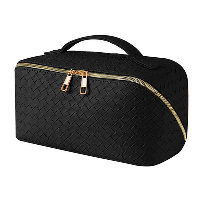 Woven Pattern Large Capacity Good-looking Portable Leather Storage Cosmetic Bags