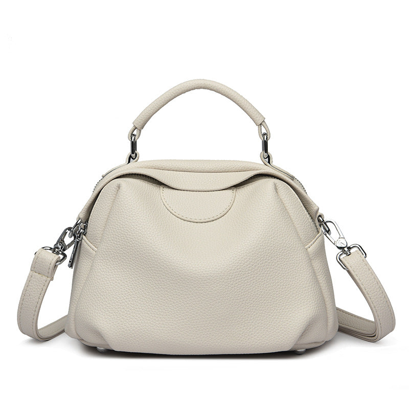 Women's Cell Trendy Big Litchi Pattern Genuine Shoulder Bags