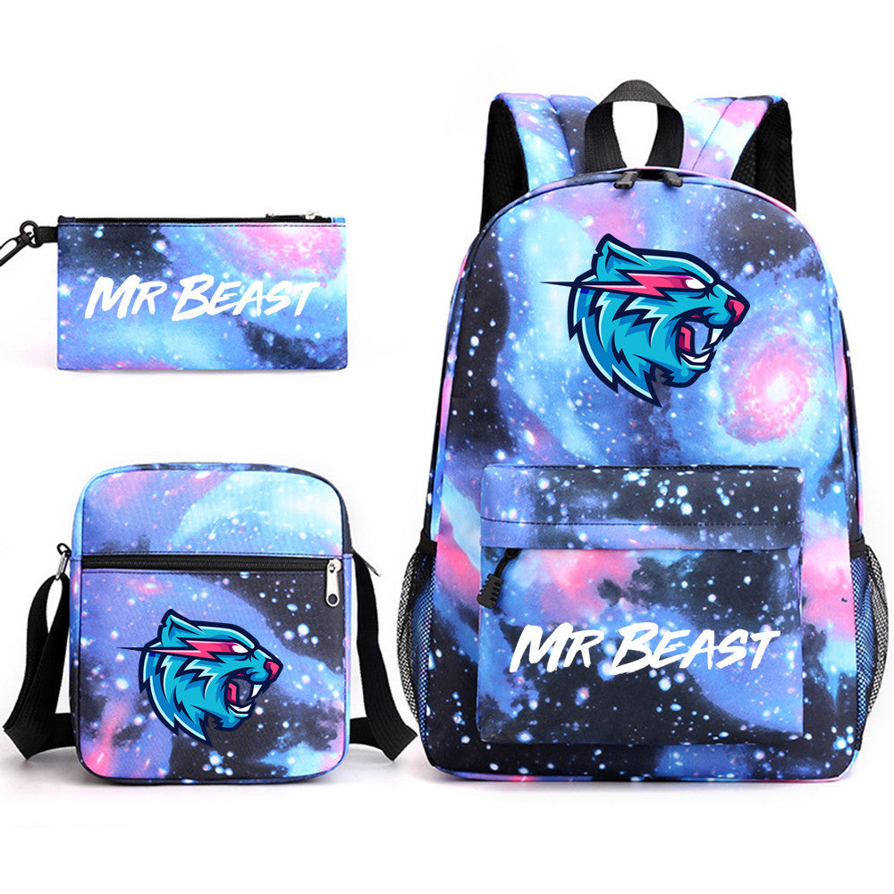 Pretty Durable Three-piece Printed Computer Canvas Backpacks