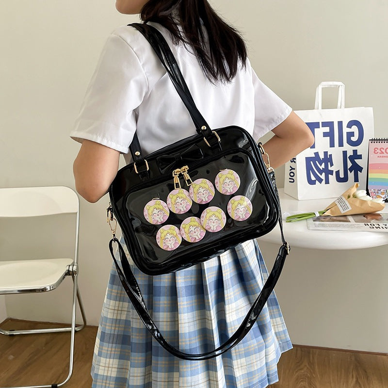 Women's Style Doll Portable Patent Leather Soft Crossbody Bags
