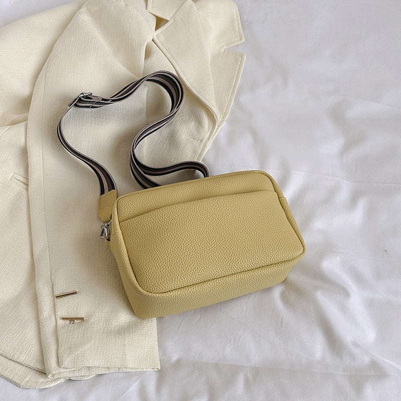 Women's Fashion Solid Color Wide Strap Crossbody Bags