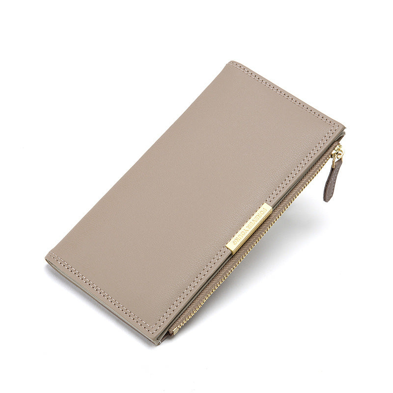 Women's Simple Clutch Long Two-fold Solid Color Ladies Wallets