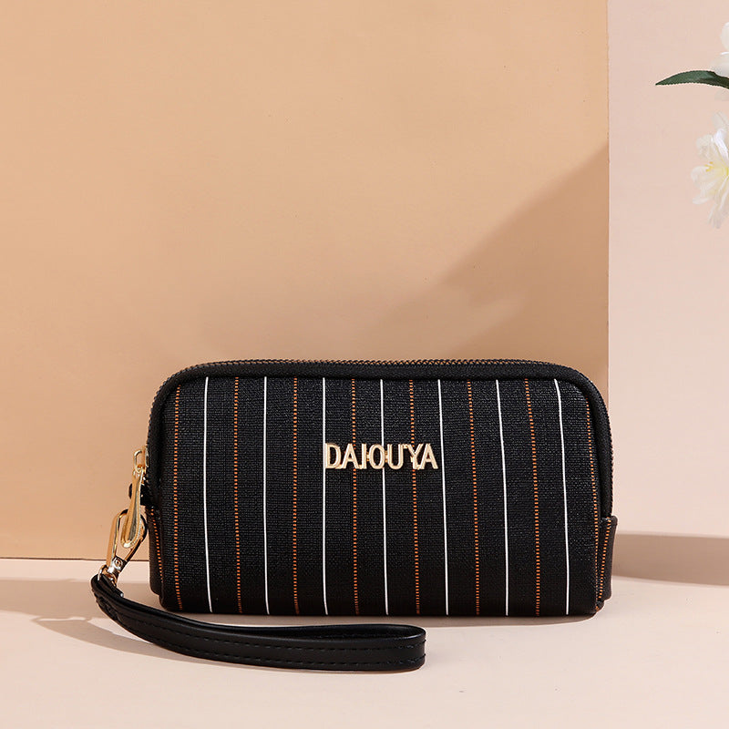 Women's Cell Double Layer Zipper Long Handbags