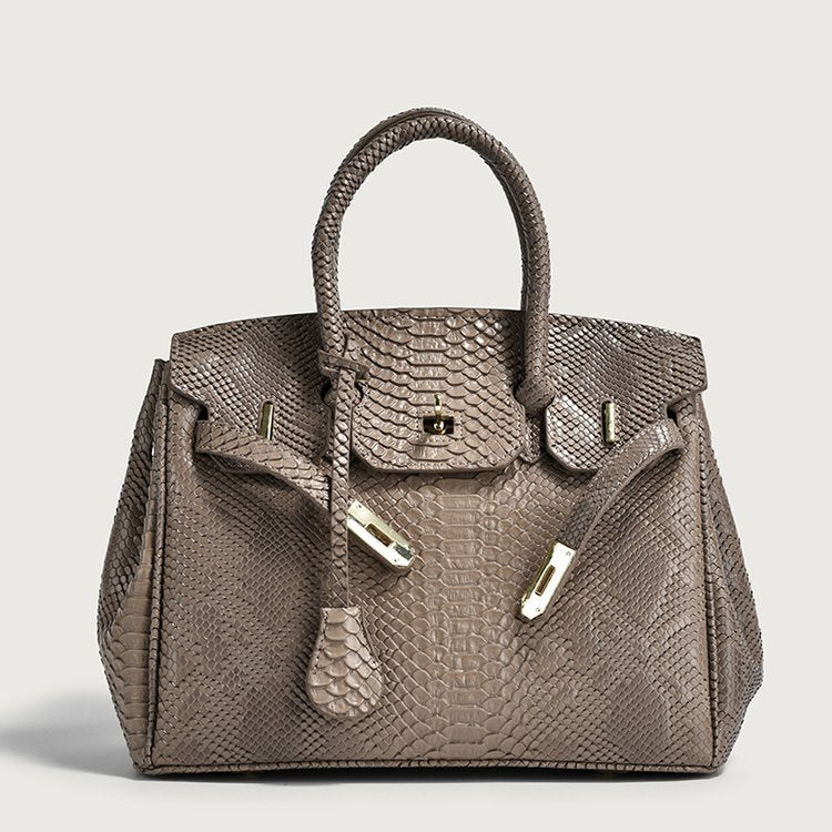 Women's Snakeskin Pattern Trendy Large Capacity Versatile Shoulder Bags
