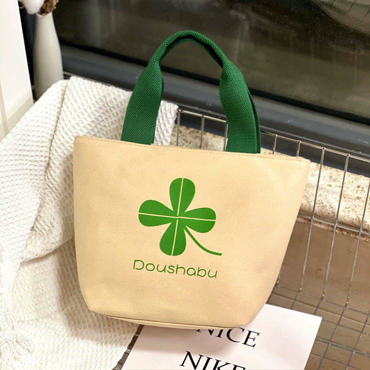 Volume Simple Canvas Lunch Box Hand Handbags