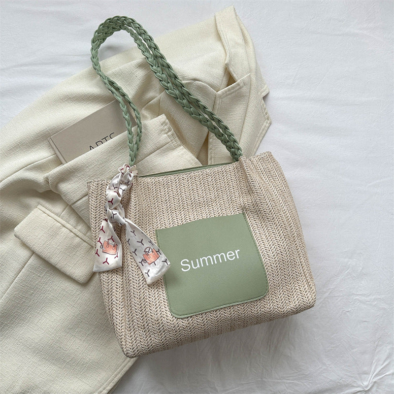 Women's Large Capacity Fashion Woven Spring Straw Crossbody Bags