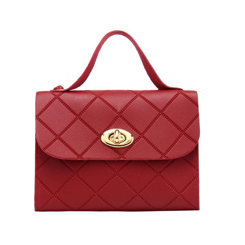 New Rhombus Striped Korean Style Fashion Handbags