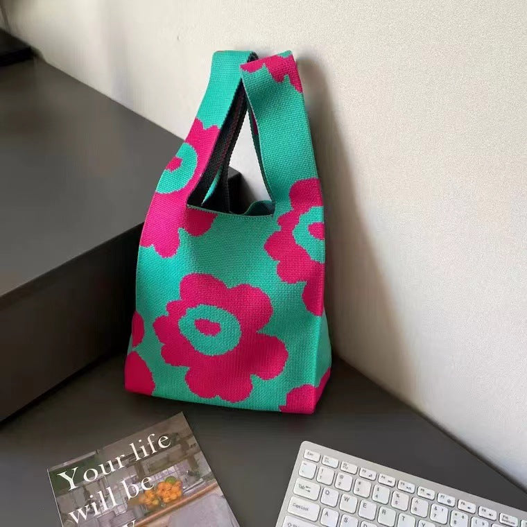 Style Woolen Yarn Fashion Simple Knitted Shoulder Bags