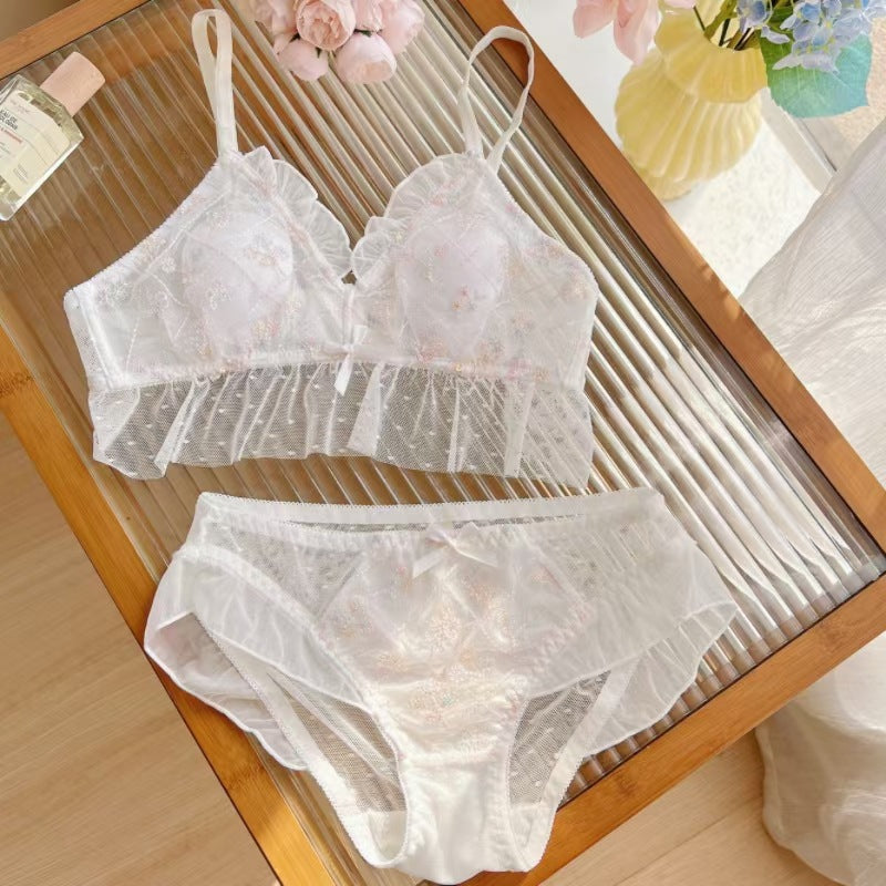 Women's For Sexy Wireless Pure Desire Wind Big Chest Show Lingerie Sets