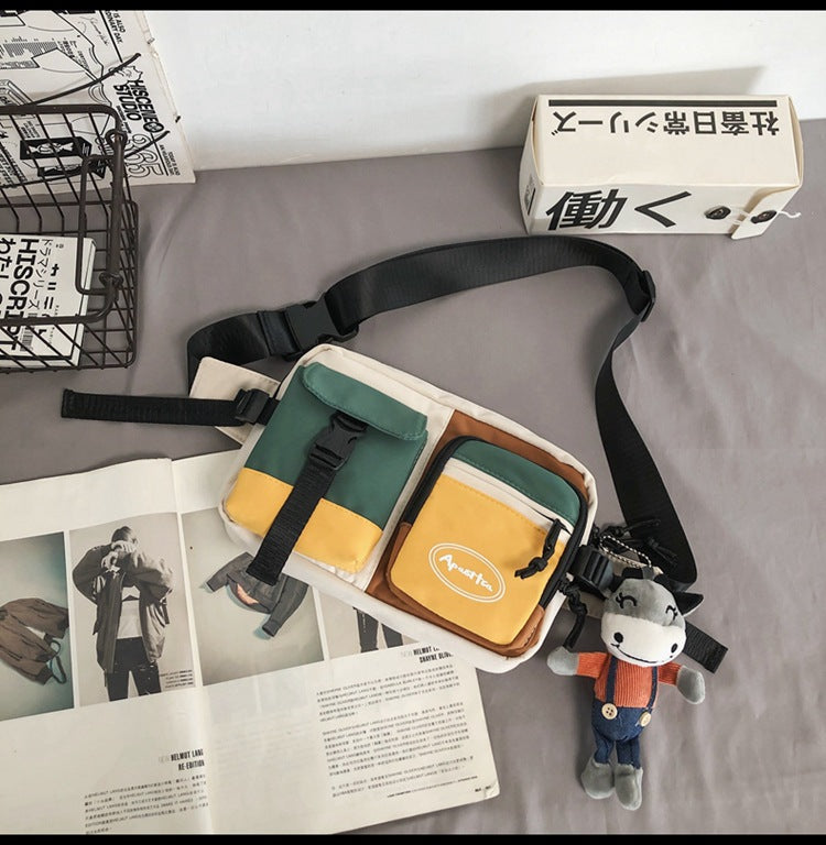 Men's Trendy Leisure Hart Personality Canvas Men's Chest Bags