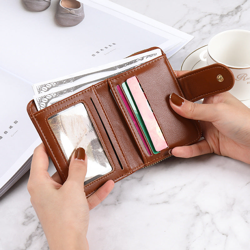 Women's Light Luxury Short Canvas Multiple Slots Ladies Wallets