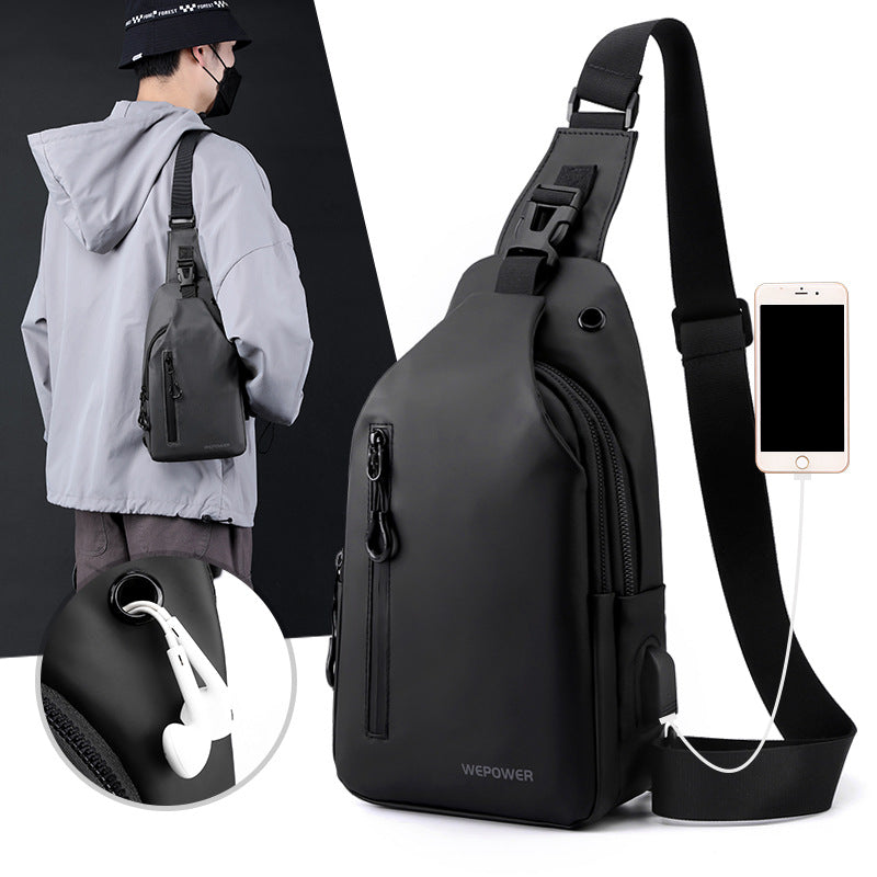 Men's Large Capacity Korean Style Motorcycle Waterproof Men's Chest Bags