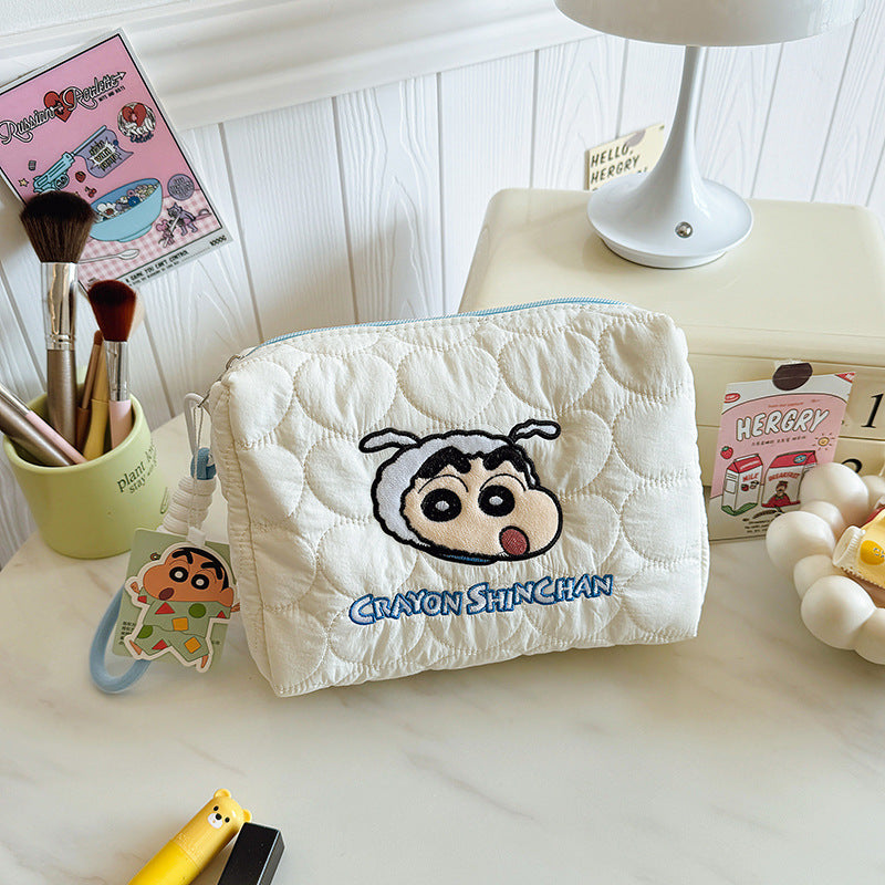 Women's Soft Cute Down Portable Large Capacity Makeup Bag