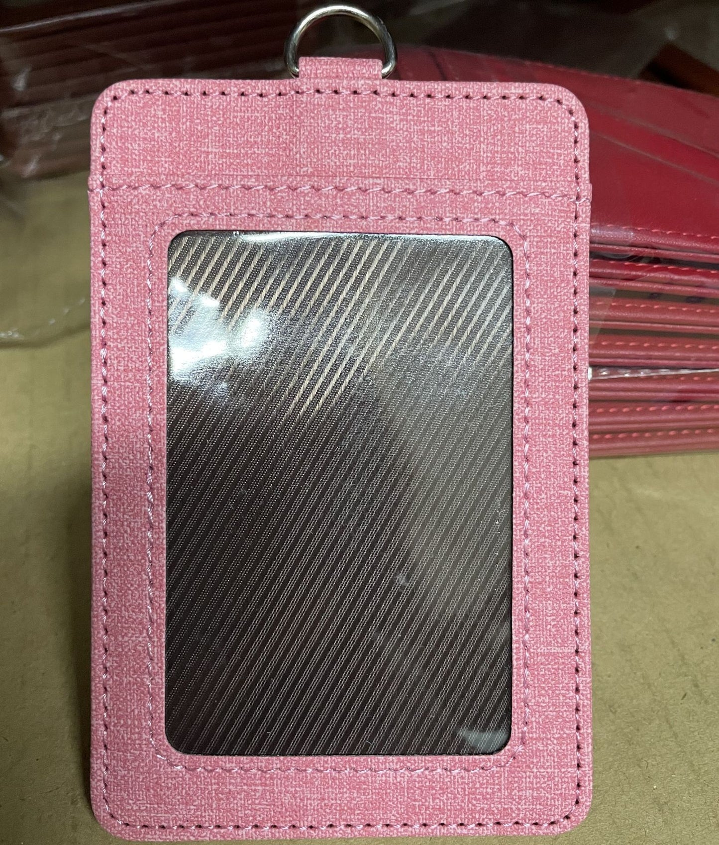 Work Imitation Leather Badge Permit Cover Card Holder